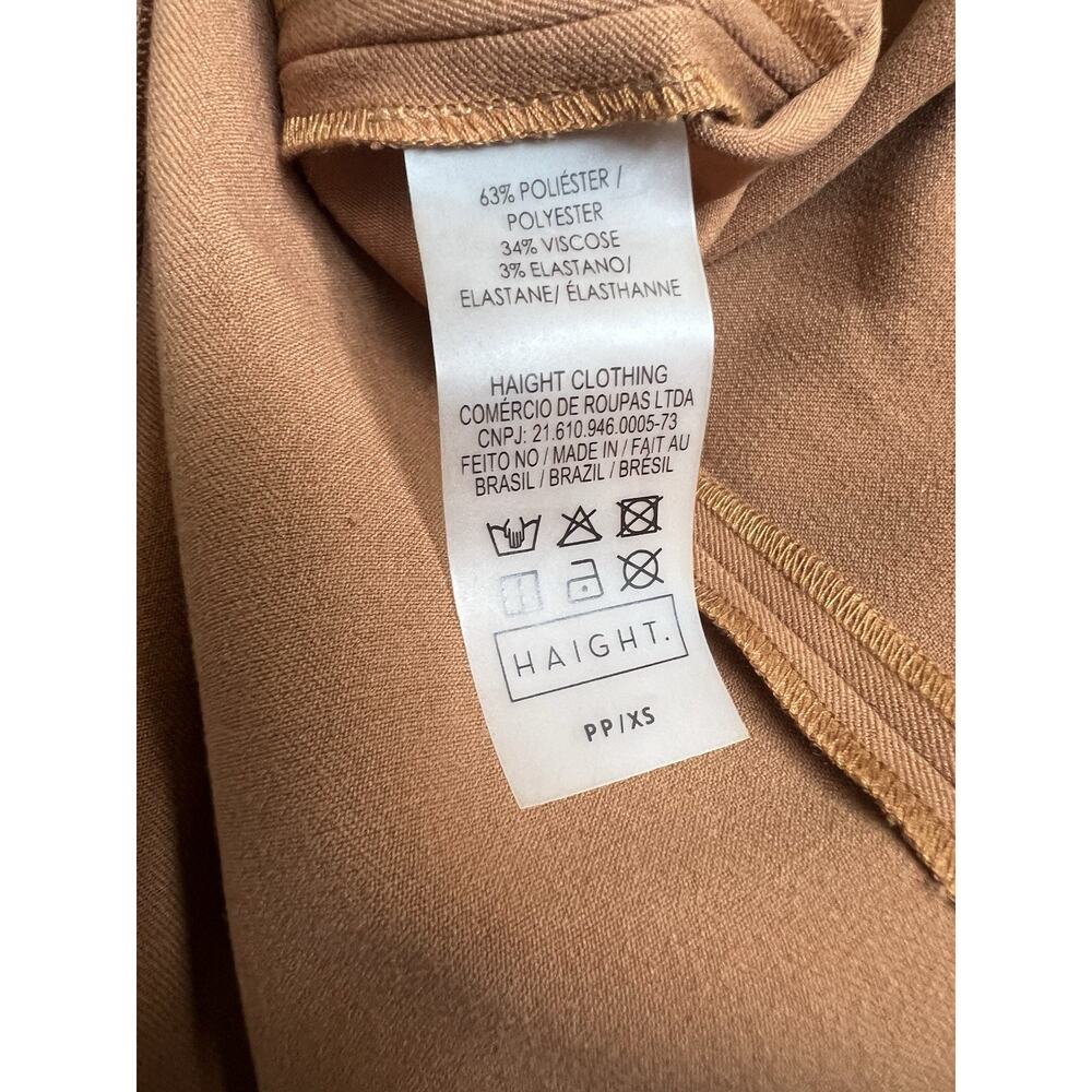 HAIGHT. Midi Straight Skirt Side Slit Sz XS Tan Orange Preppy - Picture 6 of 6